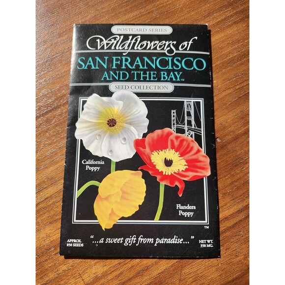 Wildflowers of the San Francisco & Bay Seed Packet Post Card Unused 2000 - Picture 1 of 10